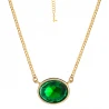 Naszyjnik srebrny pozłacany oval Emerald I