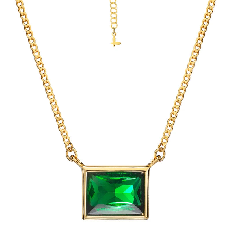 Naszyjnik srebrny pozłacany Emerald