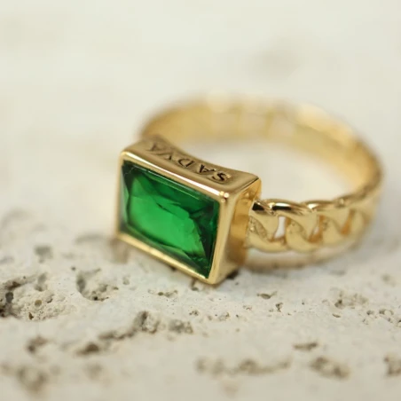 Pierścionek srebrny pozłacany Emerald 4