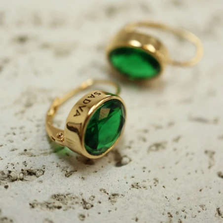 Kolczyki srebrne pozłacane oval Emerald I 4