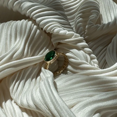Pierścionek srebrny pozłacany Emerald I 4