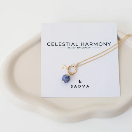 Naszyjnik srebrny pozłacany z sodalitem Celestial Harmony 4